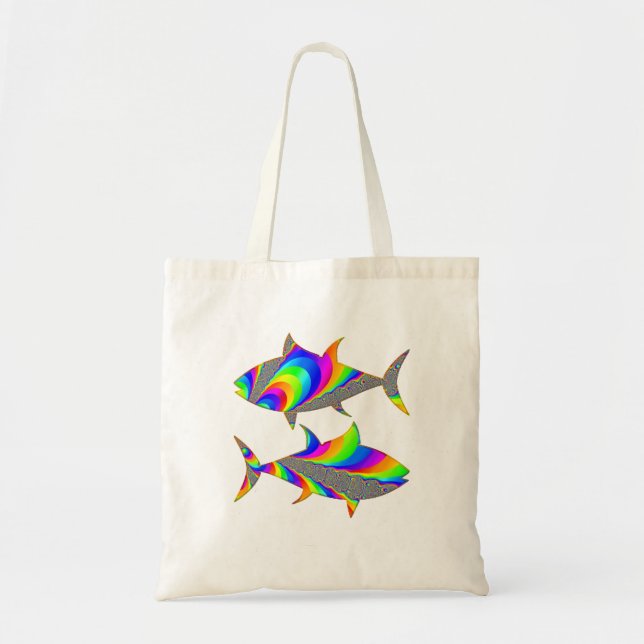 Pisces Zodiac Design Large Tote Bag (Front)