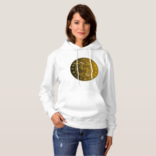 Pisces Zodiac Emblem   Minimal Celestial Symbol Hoodie