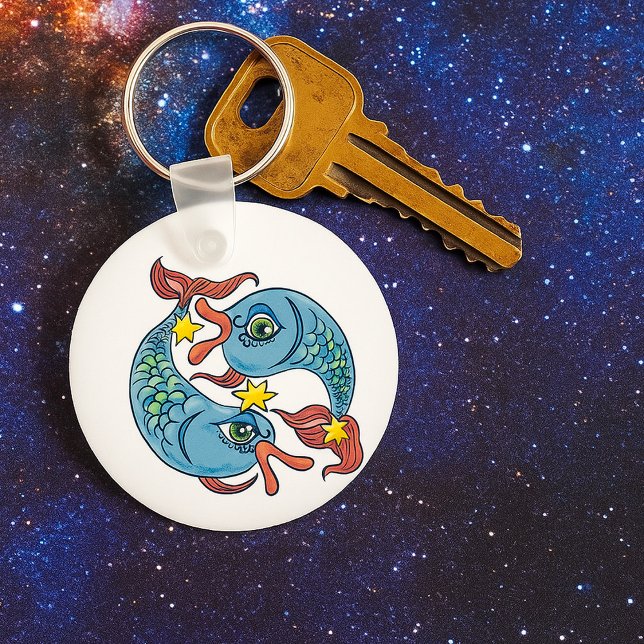 Pisces Zodiac Fish Celestial Astrology Keychain (Creator Uploaded)