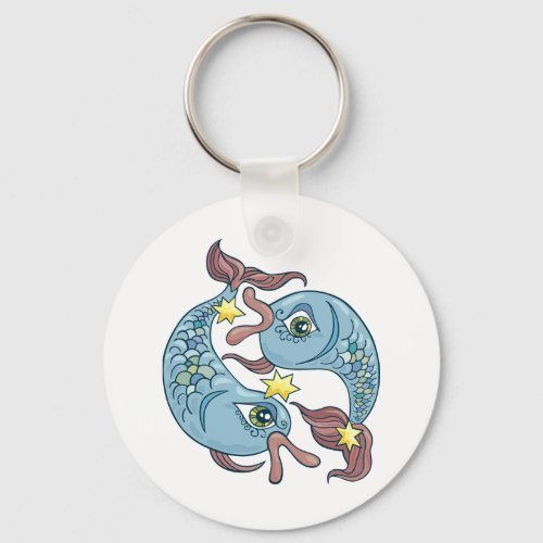 Pisces Zodiac Fish Horoscope Keychain