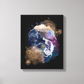 Pisces Zodiac flower wall art for birthday gift
