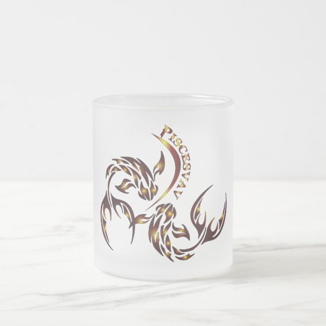 Pisces Zodiac Glass Mug (Center)