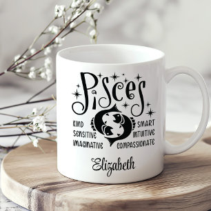 Pisces Zodiac Horoscope Custom Name Coffee Mug