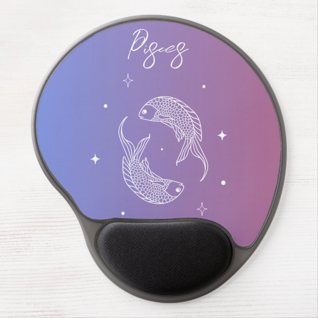 Pisces zodiac horoscope star sign gradient gel mouse pad (Front)