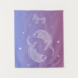 Pisces zodiac horoscope star sign gradient tapestry