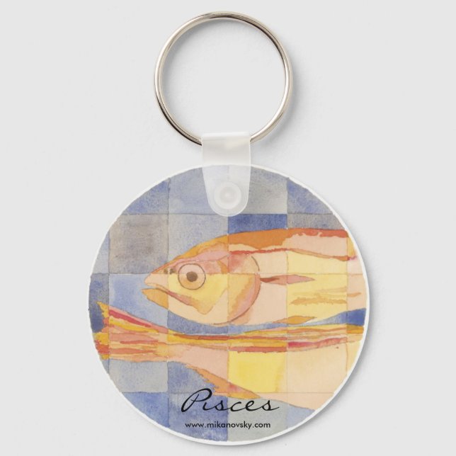 Pisces Zodiac Keychain (Front)