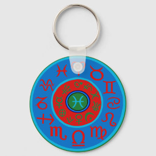 Pisces Zodiac Keychain
