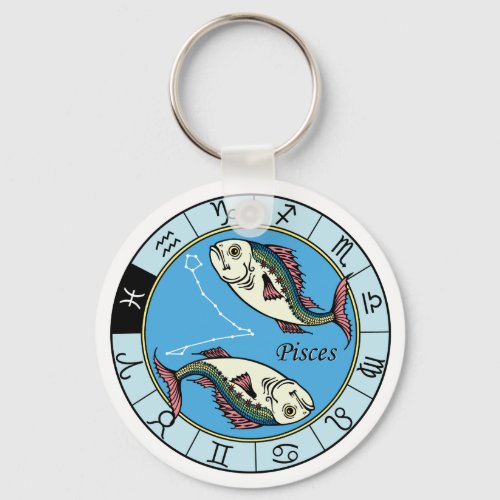 pisces zodiac keychain