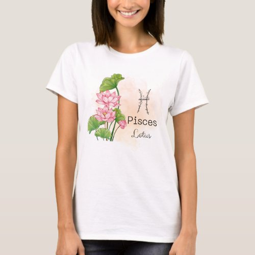 Pisces Zodiac Lotus flower T_Shirt