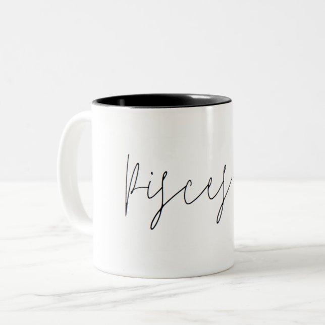 Pisces Zodiac Minimalist Mug (Front Left)