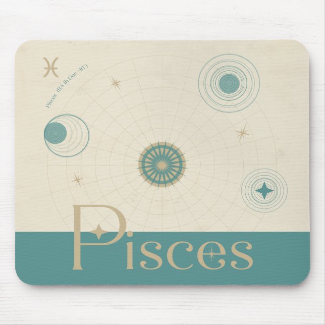 Pisces Zodiac Mousepad (Front)