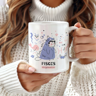 Pisces Zodiac Mug, Cute Pisces Mug, Astrological Coffee Mug