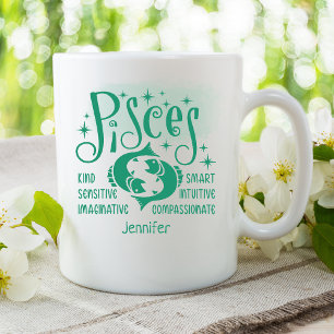 Pisces Zodiac Personalized Traits Horoscope Coffee Mug