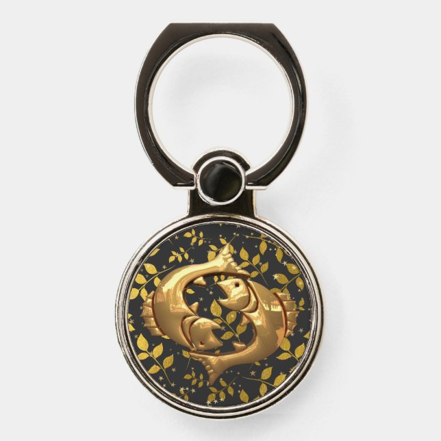 Pisces Zodiac Phone Ring Stand (Front)