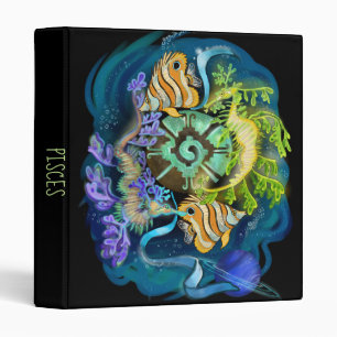 Pisces Zodiac Sign 3 Ring Binder