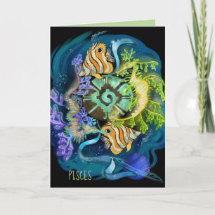 Pisces Zodiac Sign Card