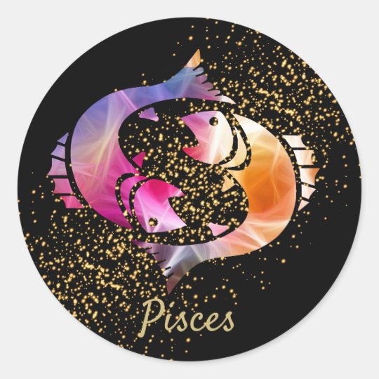 Pisces Zodiac Sign Classic Round Sticker