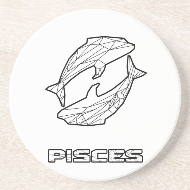 Pisces Zodiac Sign Coaster (Front)