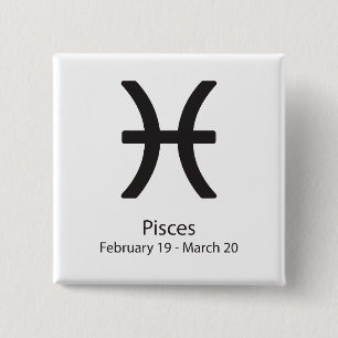 Pisces zodiac sign February 19 - March 20 Pinback Button
