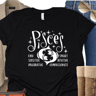 Pisces Zodiac Sign Horoscope  Personality Traits T-Shirt