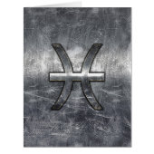 Pisces Zodiac Sign in grunge steel style (Front)