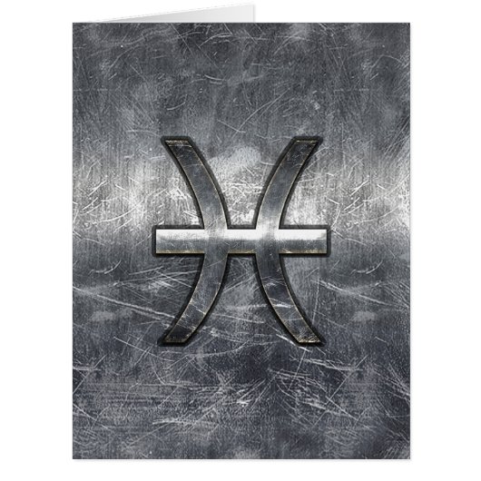Pisces Zodiac Sign in grunge steel style (Front)