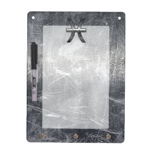 Pisces Zodiac Sign in grunge steel style Dry-Erase Board