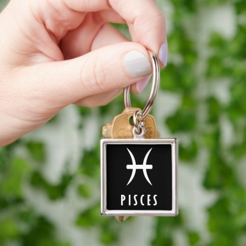 Pisces zodiac sign keychain