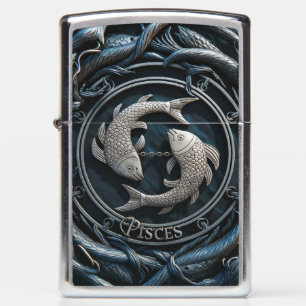 Pisces Zodiac Sign Metal Emblem #1 Zippo Lighter