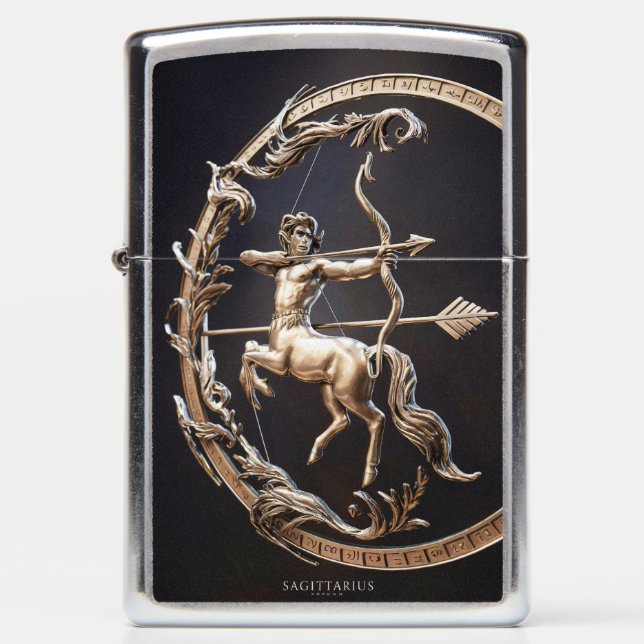 Pisces Zodiac Sign Metal Emblem #2 Zippo Lighter (Front)