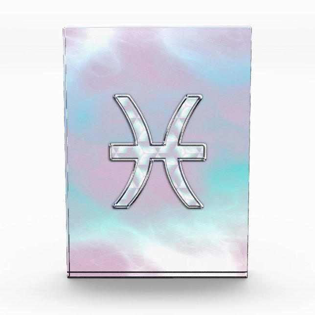 Pisces Zodiac Sign Mother of Pearl style Award (Front)