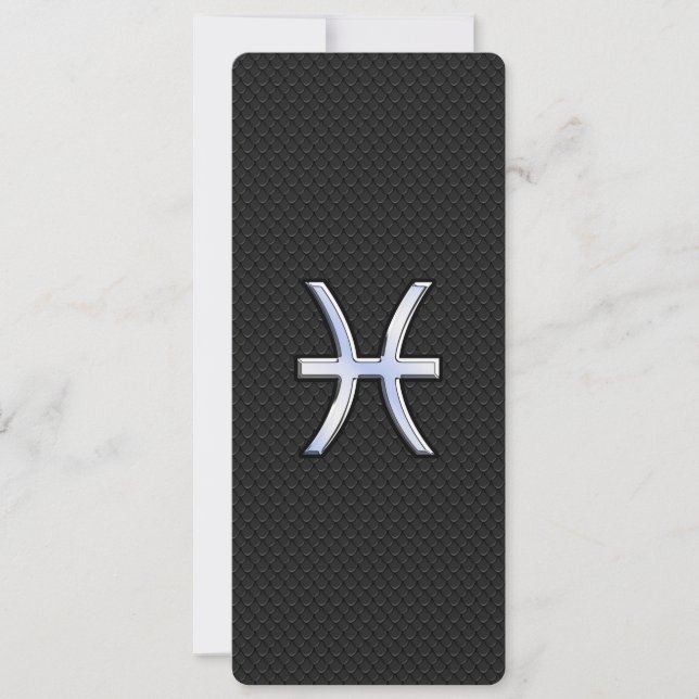 Pisces Zodiac Sign on Black Snake Skin Decor (Front)