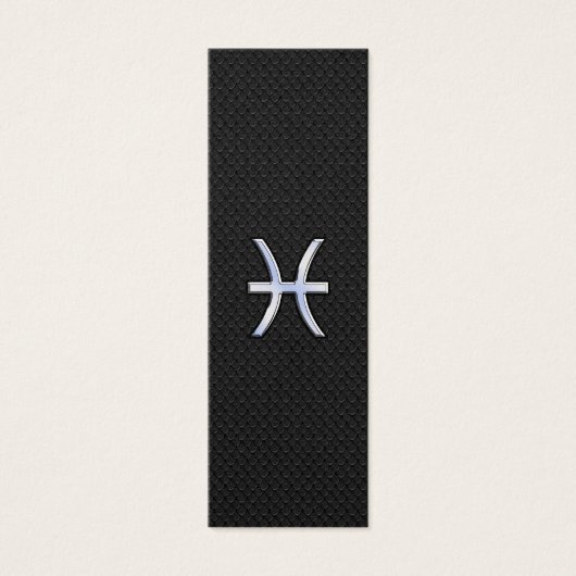Pisces Zodiac Sign on Black Snake Skin Decor (Front)