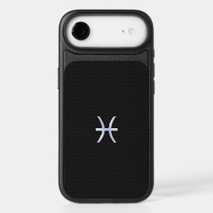 Pisces Zodiac Sign on Black Snake Skin Decor iPhone 17 Air Case