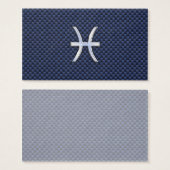 Pisces Zodiac Sign on Blue Carbon Fiber Print (Front & Back)