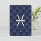 Pisces Zodiac Sign on Blue Carbon Fiber Print (Standing Front)