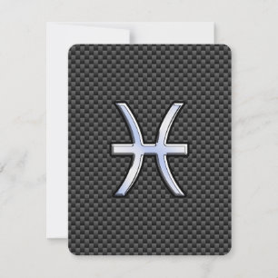 Pisces Zodiac Sign on Carbon Fiber Print