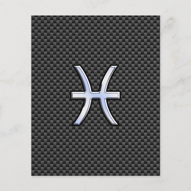 Pisces Zodiac Sign on Carbon Fiber Print Flyer (Front)