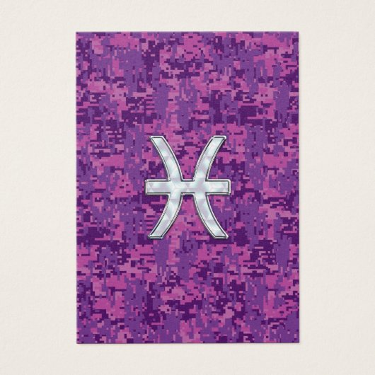 Pisces Zodiac Sign on Fuchsia Digital Camo (Front)