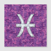 Pisces Zodiac Sign on Fuchsia Pink Digital Camo (Front)