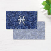 Pisces Zodiac Sign on Navy Blue Digital Camo (Desk)