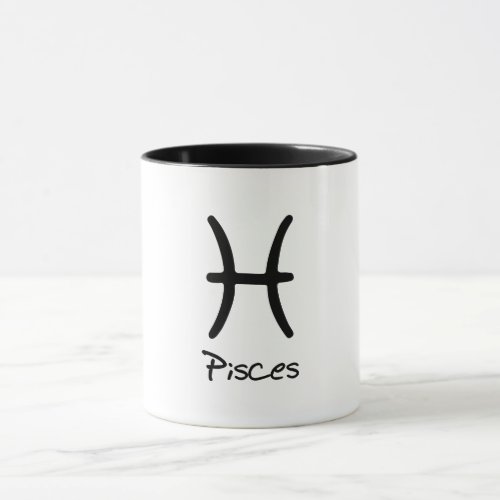 Pisces Zodiac Sign on White Background Mug
