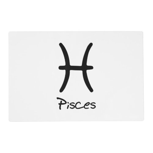 Pisces Zodiac Sign on White Background Placemat