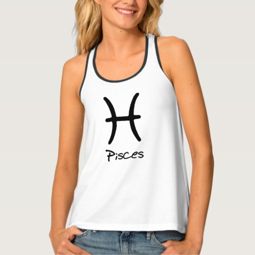 Pisces Zodiac Sign on White Background Tank Top