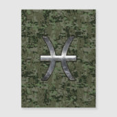 Pisces Zodiac Sign on Woodland Digital Camo (Front)