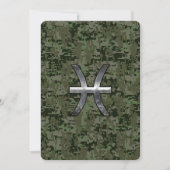 Pisces Zodiac Sign on Woodland Digital Camouflage (Front)