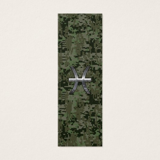 Pisces Zodiac Sign on Woodland Digital Camouflage (Front)