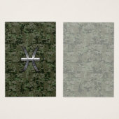 Pisces Zodiac Sign on Woodland Digital Camouflage (Front & Back)