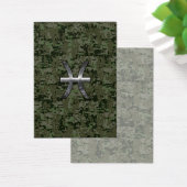 Pisces Zodiac Sign on Woodland Digital Camouflage (Desk)