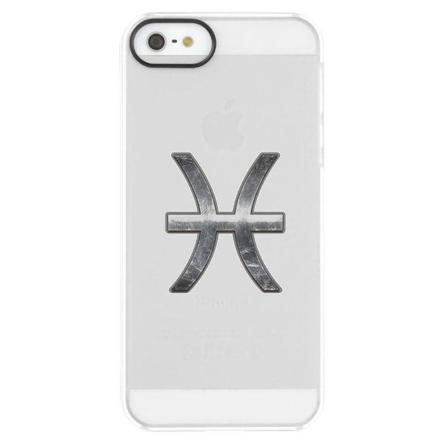 Pisces Zodiac Sign on Woodland Digital Camouflage Uncommon iPhone Case (Back)